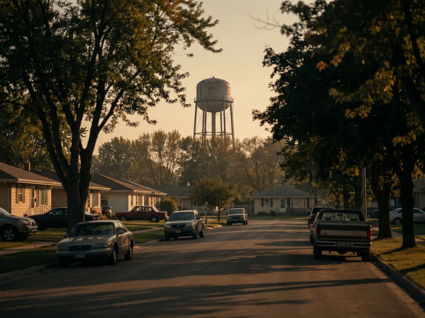 A residential street with a water tower standing above the treeline. Inspired Law Group serves Crest Hill and the surrounding Will County communities.